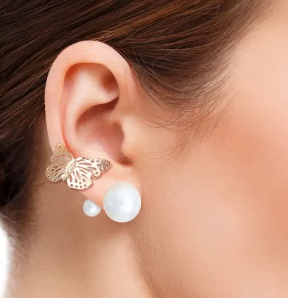 Pearl Butterfly 3 pcs Earring Set