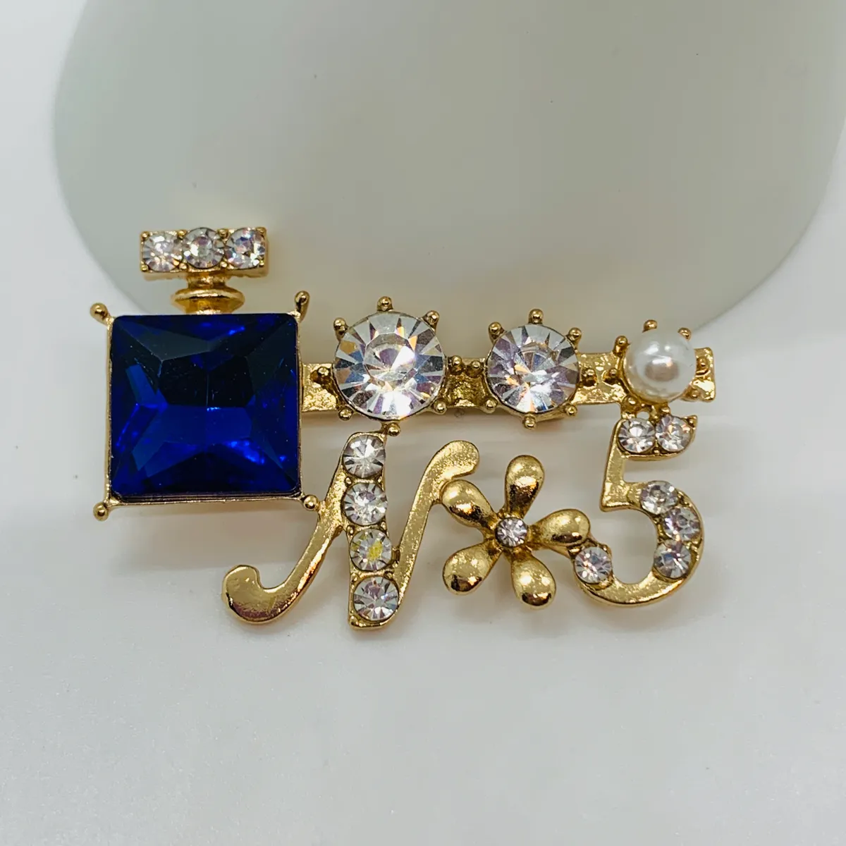 Diamond N*5 Bottle Brooch