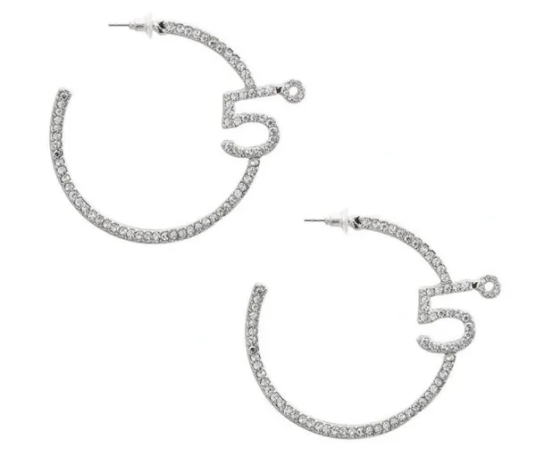Rhinestone 5* Hoops Earrings