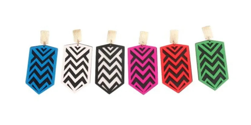 Wooden Chevron Earrings