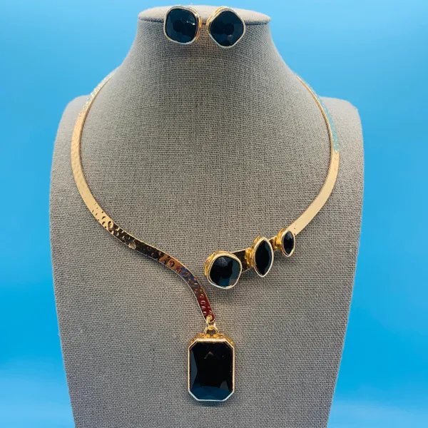 Black Stone Choker Necklace