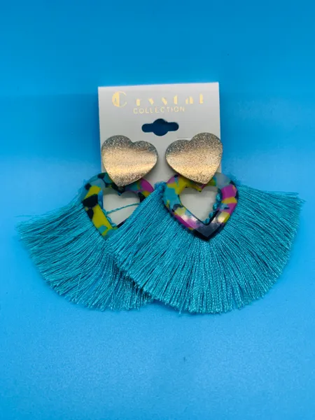 Heart Fringe Earrings