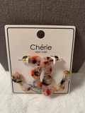 Celluloid Flower Hoops Earrings
