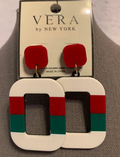 Open Face Square Earrings