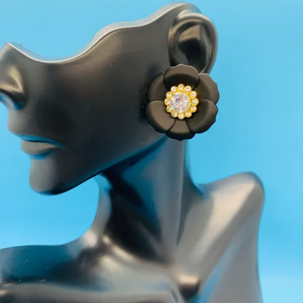 Flower and Diamond Earrings