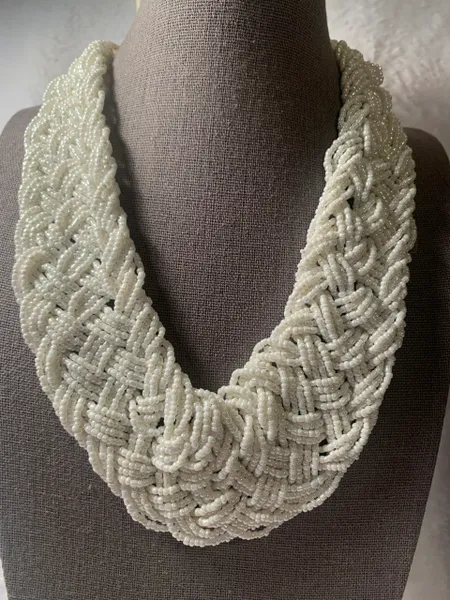 Basket Weave Bead Necklace