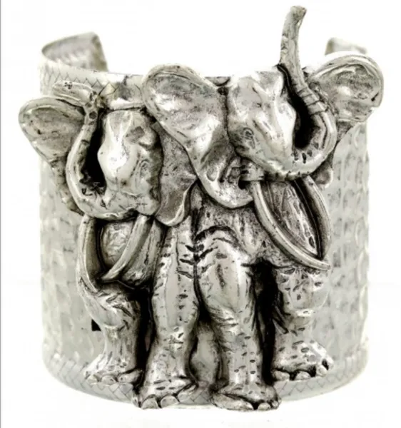 Elephant Metal Cuff Bracelet