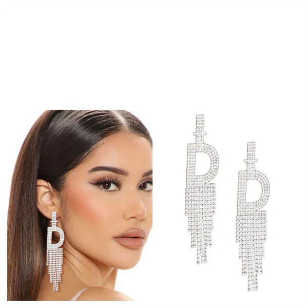 Rhinestone Fringe Earrings