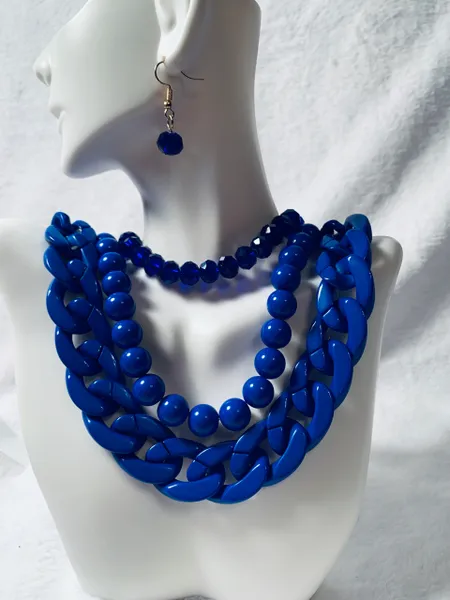 Layered Chain and Bead Necklace