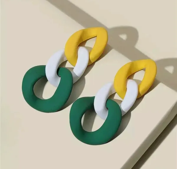 Hoop Chain Dangle Acrylic Earrings