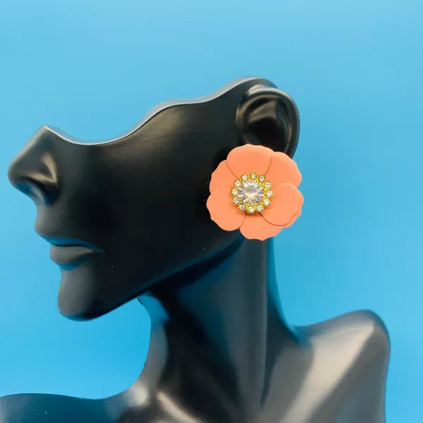 Flower and Diamond Earrings