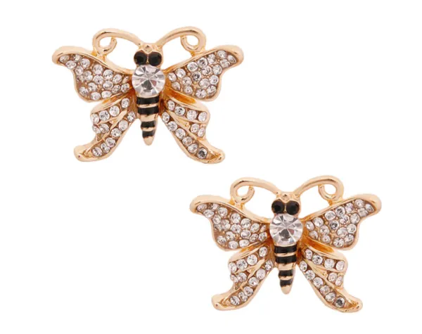 Rhinestone Butterfly Stud Earrings