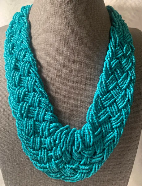 Basket Weave Bead Necklace