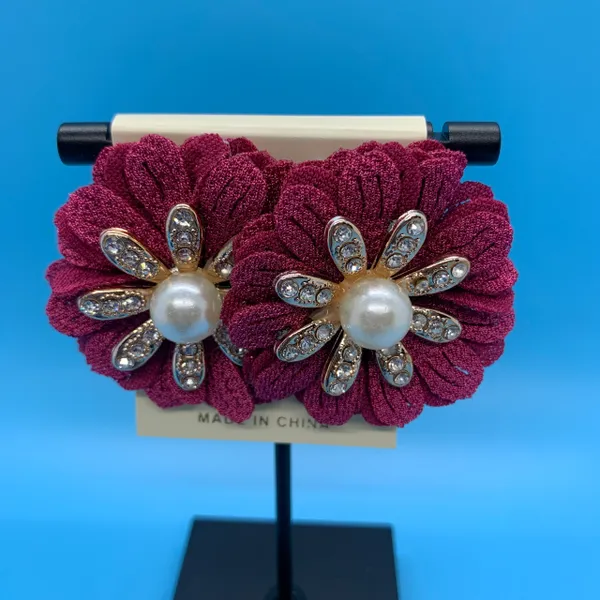 Fabric Flower Studs