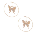 Dangle Butterfly Hoops