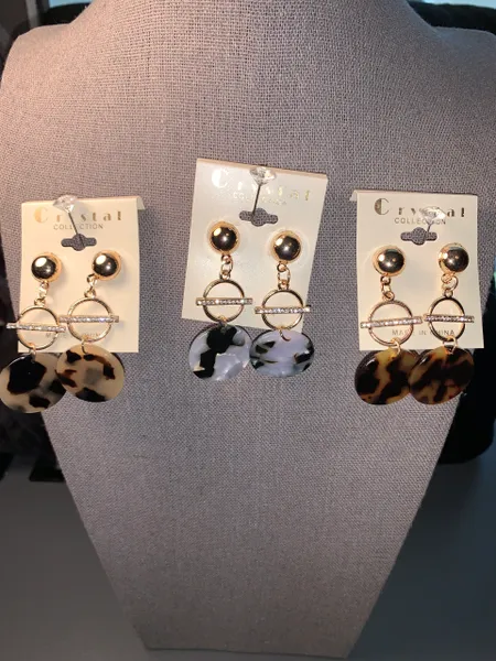 Tortoiseshell Disc Drop Earrings