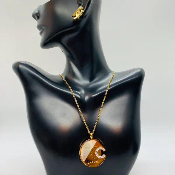Silver White Diamond Chanel Set