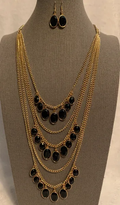 Black and Gold Three Layer Necklace