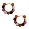 Pom Pom Ball Hoop Earrings