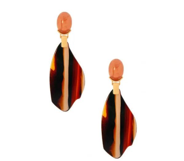 Striped Resin Organic Earrings