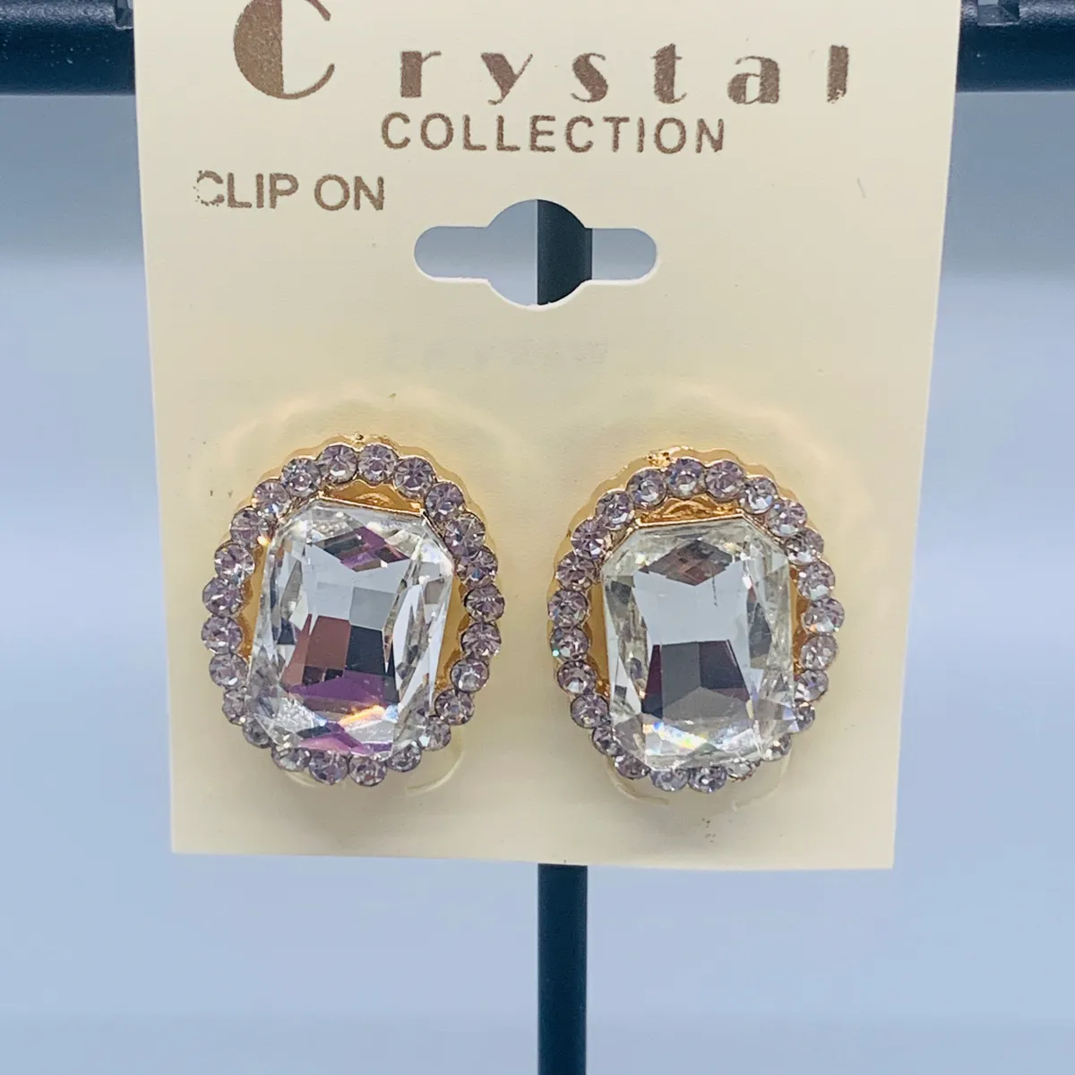 Emerald Cut Clip On Earrings