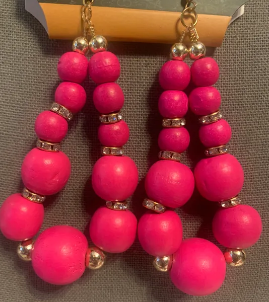 Sea Beads with Rhinestone Earrings