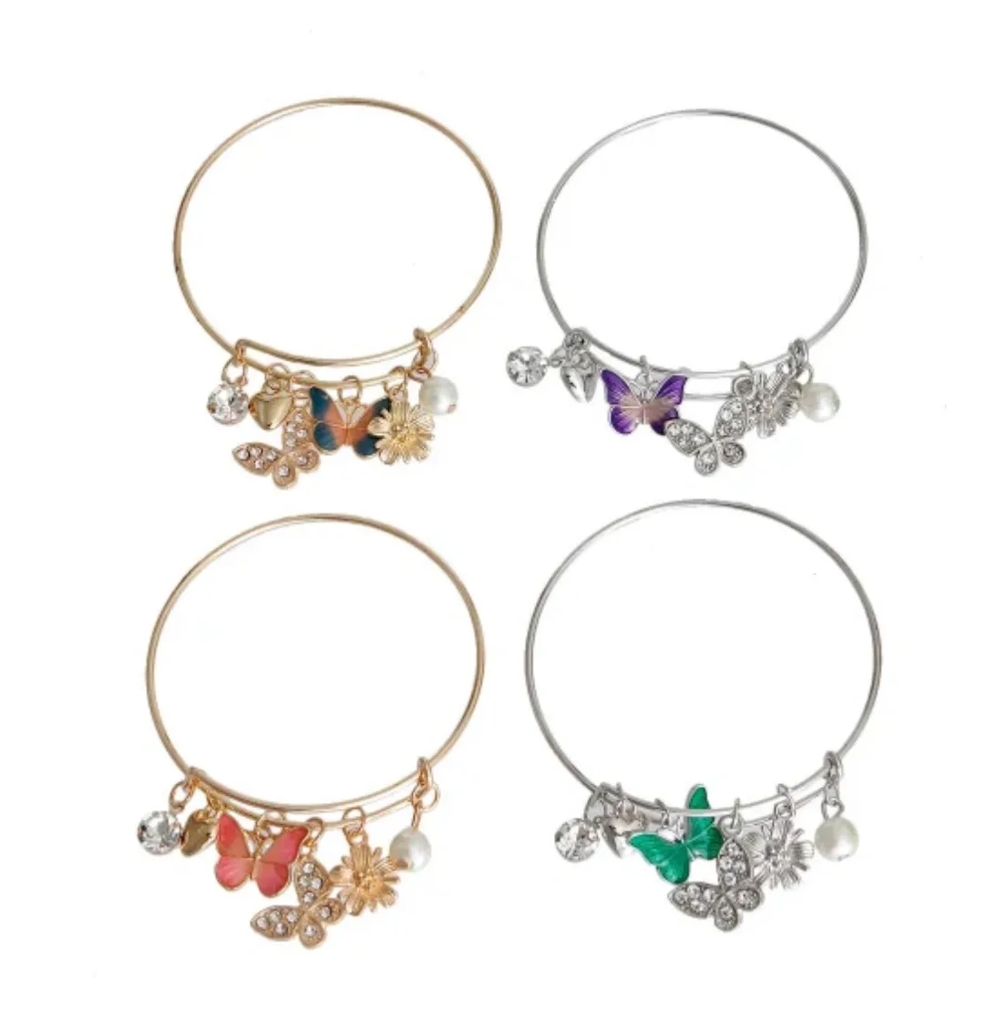 Butterfly Flower Hook Bangles