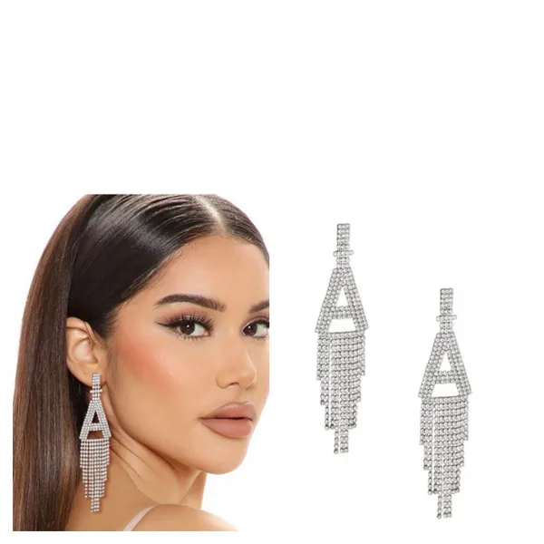 Rhinestone Fringe Earrings