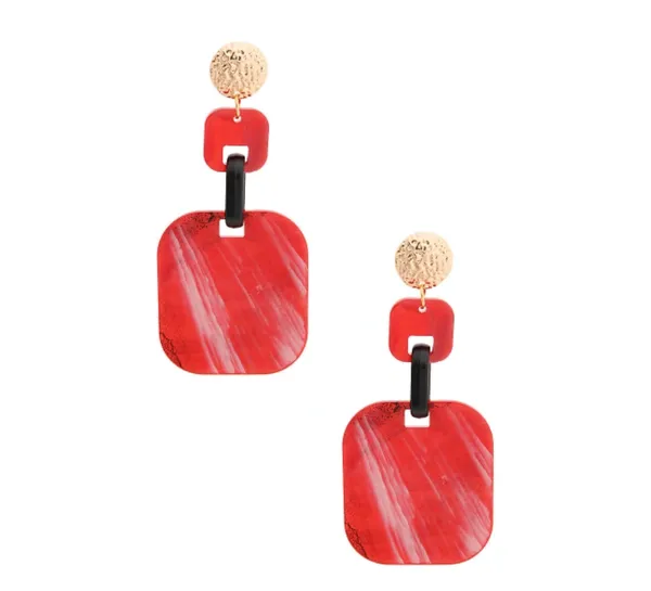 Marbled Square Earrings