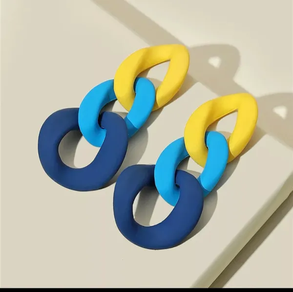 Hoop Chain Dangle Acrylic Earrings