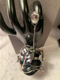 Diamond and Leaf Bracelet Ring