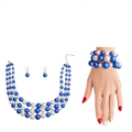 Pearl Bead 5 Strand Necklace and Bracelet Set