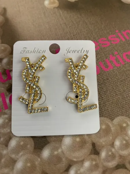 Inspired YSL Rhinestone Earrings
