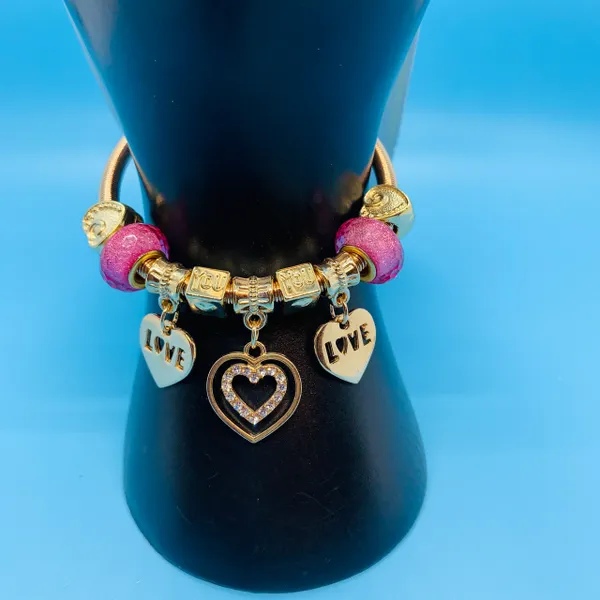 Love Charm Stretch Bracelet