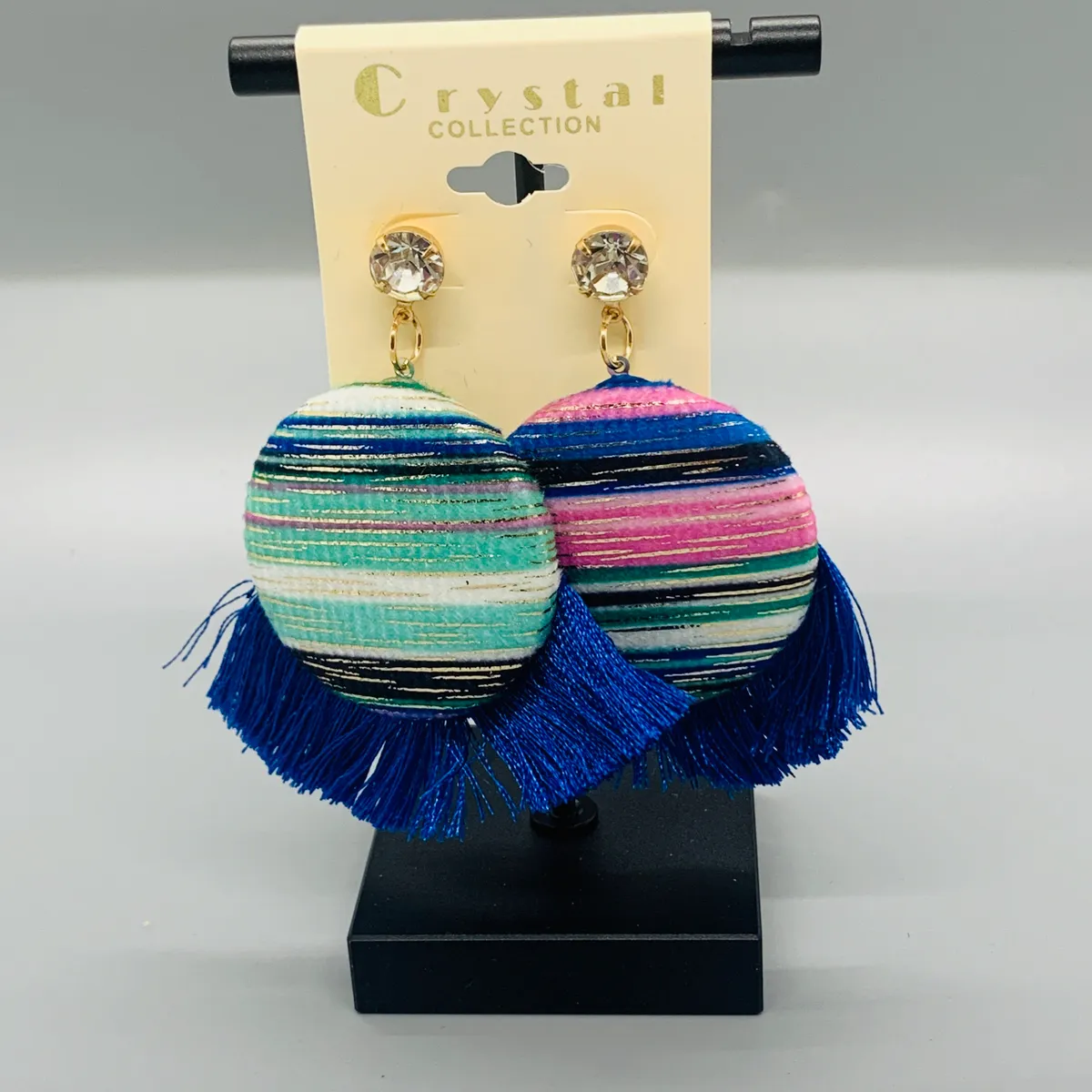 Button Fringe Earrings