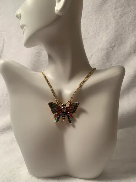 Rhinestone Butterfly Pendant
