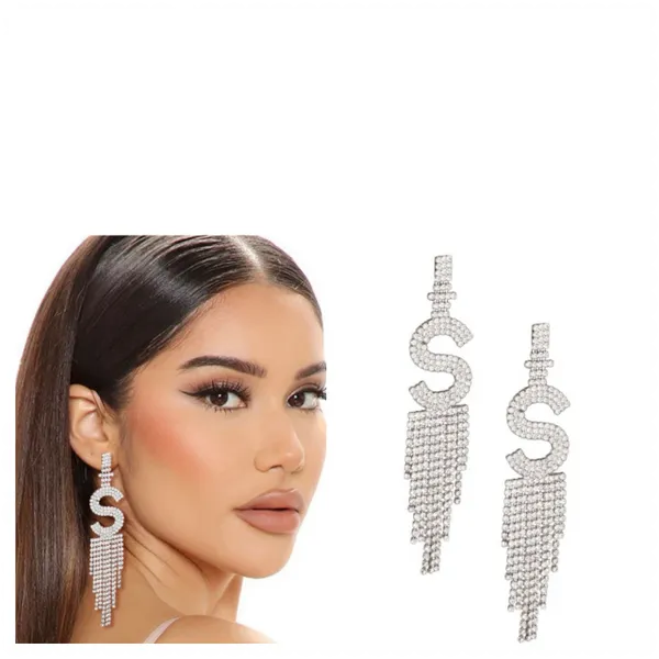 Rhinestone Fringe Earrings