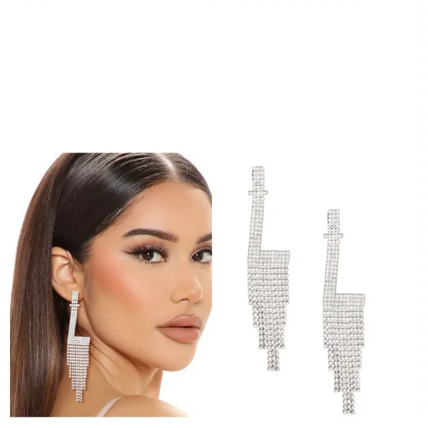 Rhinestone Fringe Earrings