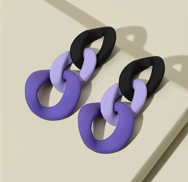 Hoop Chain Dangle Acrylic Earrings