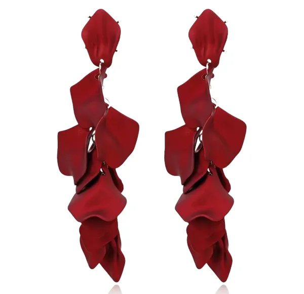 Vintage Women Dandle Rose Petal Earrings